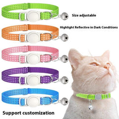 Adjustable nylon cat collars in multiple colors, reflective for safety, featuring a comfortable fit and customizable options.