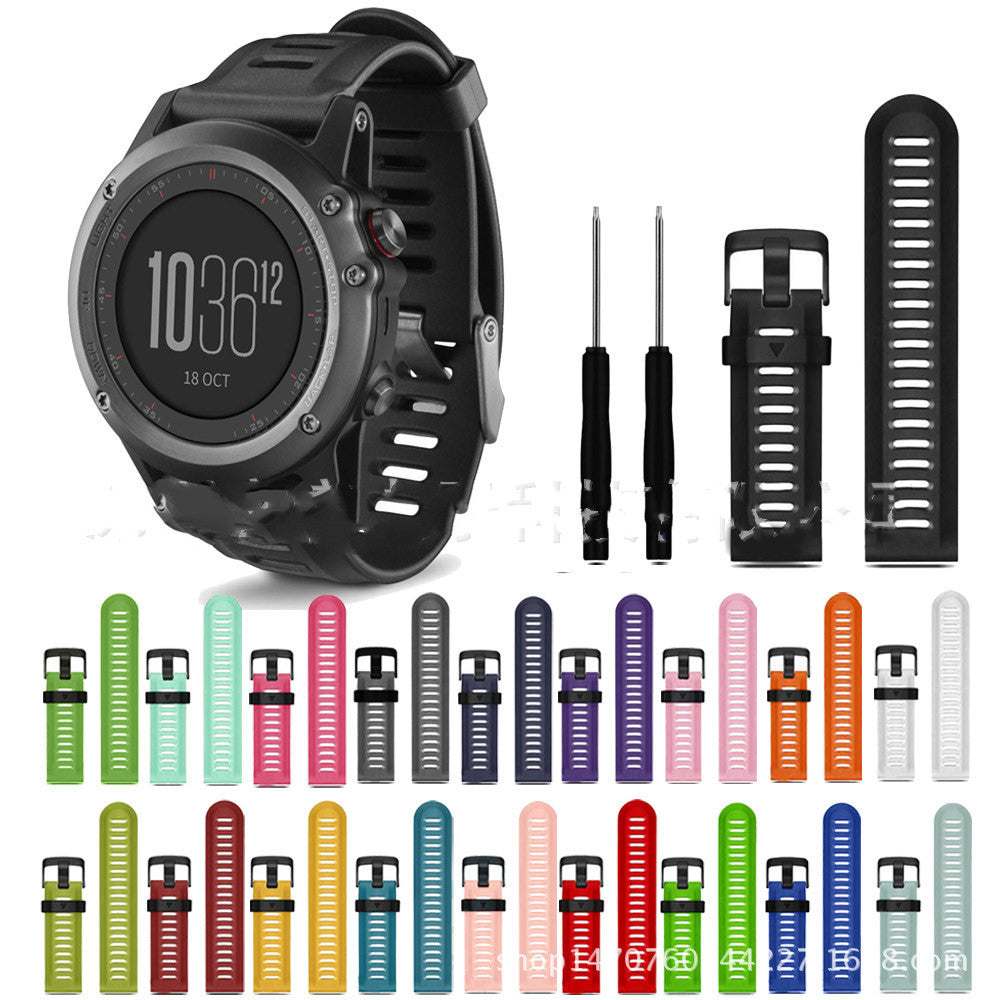 Watch accessories sports band in multiple colors, made from soft silica gel, durable and skin-friendly, suitable for all ages and occasions.