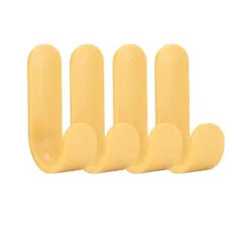 Nail Free Viscose adhesive hooks in yellow, modern style, pack of four.