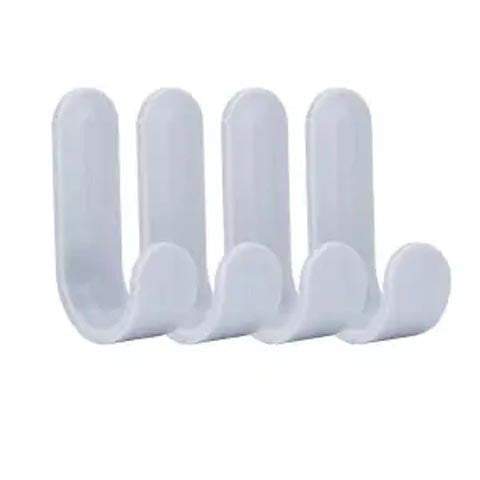 Nail Free Viscose white adhesive hooks set of four for household use.