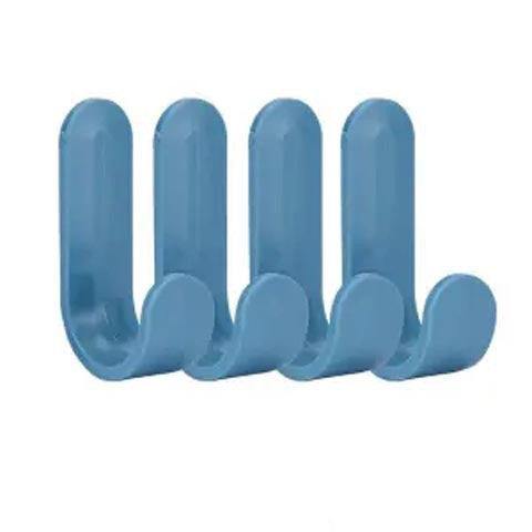 Modern blue nail-free viscose adhesive hooks for household use.