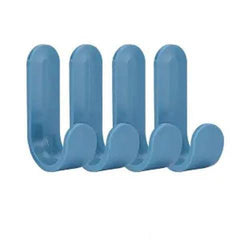 Modern blue nail-free viscose adhesive hooks for household use.