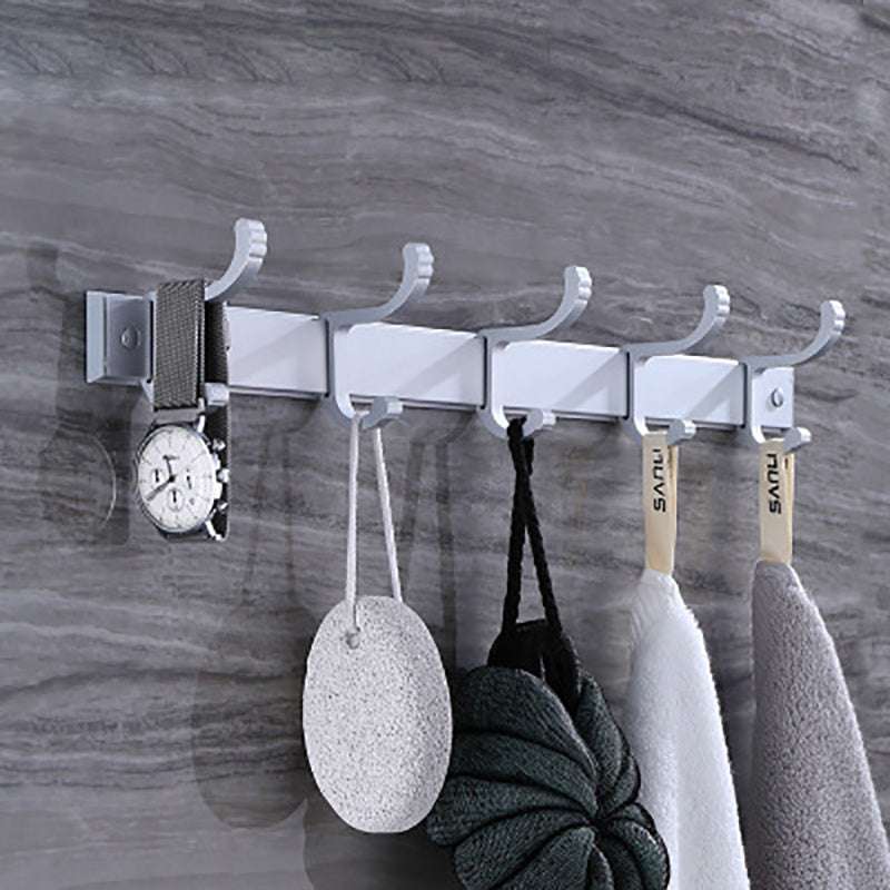 Punch free bathroom coat hooks for clothes and accessories.