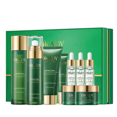 Plant Skin Care Product Set with Moisturizing and Brightening Features in Green Packaging