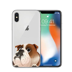 Cartoon dog phone case back cover compatible with iPhone models.