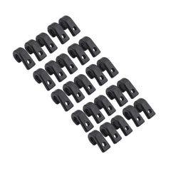 25pcs black nylon J hooks for kayak bungee cord and boats accessory.