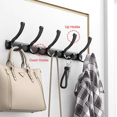 Over Door Hanger with Aluminum Hooks for Coats and Keys, Wall Mounted, Easy Installation.