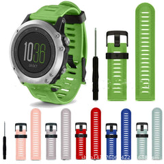 Watch accessories sports band in various colors, made of soft silica gel, displaying durable, non-irritating design suitable for all occasions.