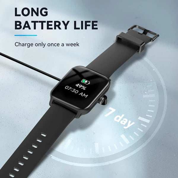 Smart watch for men with long battery life, Alexa built-in, fitness tracker, heart rate and SpO2 monitor, 5ATM waterproof, 100 sport modes.