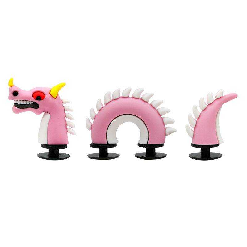3D Dragon Shoe Buckle Accessories, Multi-Component Set, Pink.