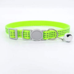 Pets Comfortable Breathable Nylon Cat Collar in fluorescent green