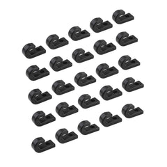 25pcs black nylon J hooks for kayak bungee cords and boats.