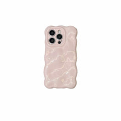 Light pink New Girl Phone Case with wave bubble design for iPhone models.