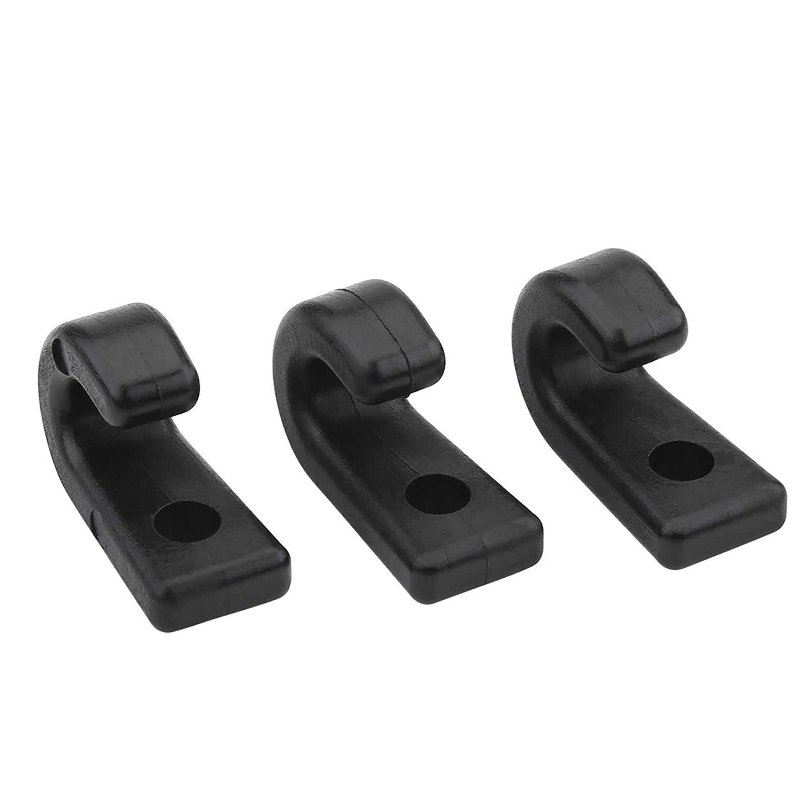 25pcs black nylon J hooks for kayak bungee cords and boats accessory.