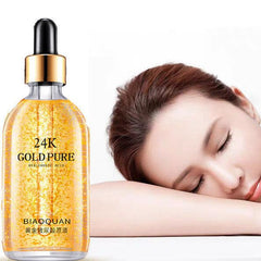 Firming and lifting skin care product with 24K gold, ginseng, and Cordyceps essence in a 100ml bottle.