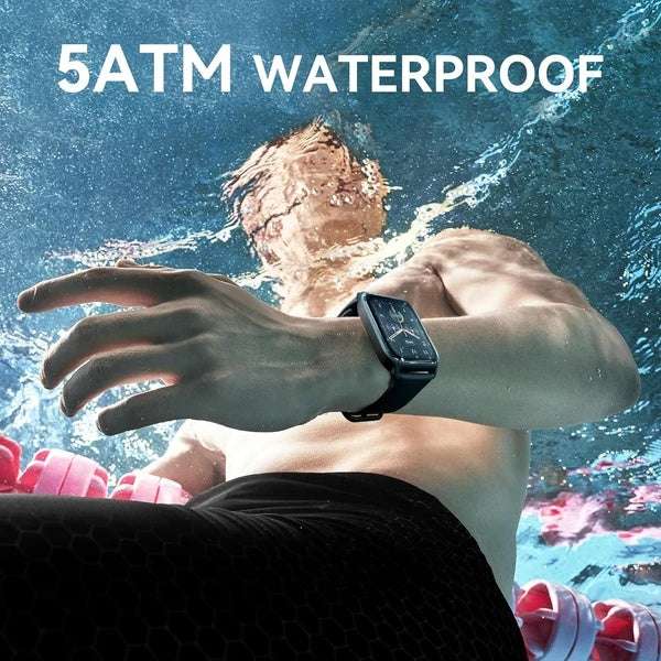 5ATM waterproof smart watch for men used while swimming.