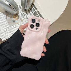 Light pink New Girl Phone Case with wave bubble design for various iPhone models.