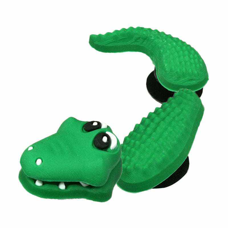 3D dragon shoe buckle accessory in vibrant green with multi-component design.